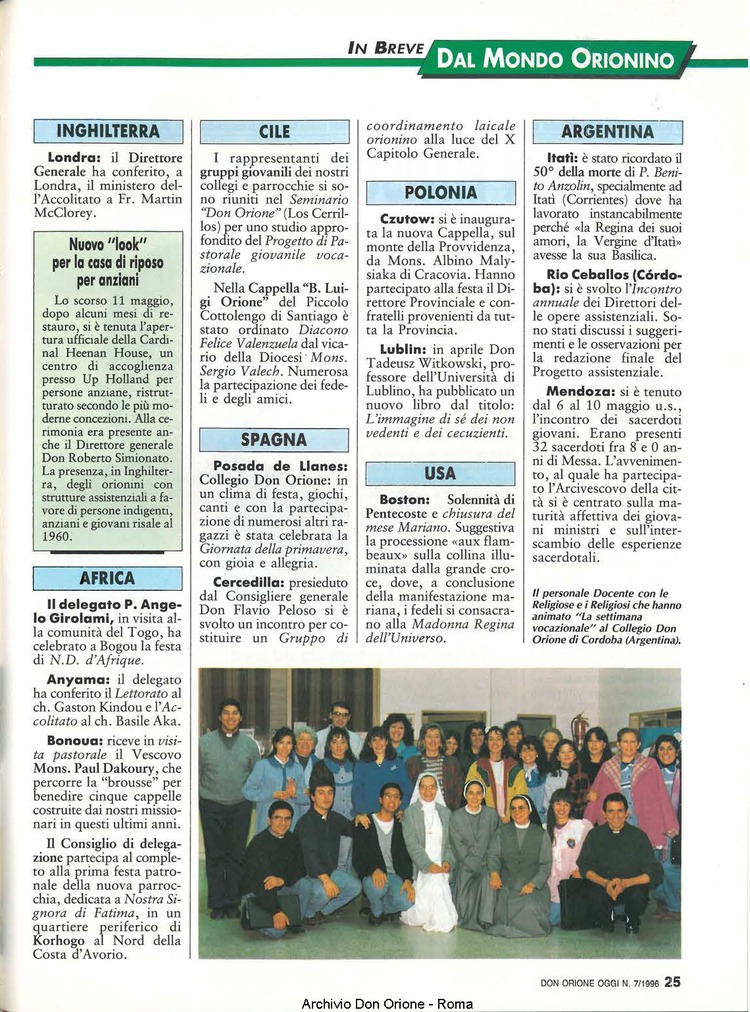 Don Orione oggi, 1996, 07, pagina 25