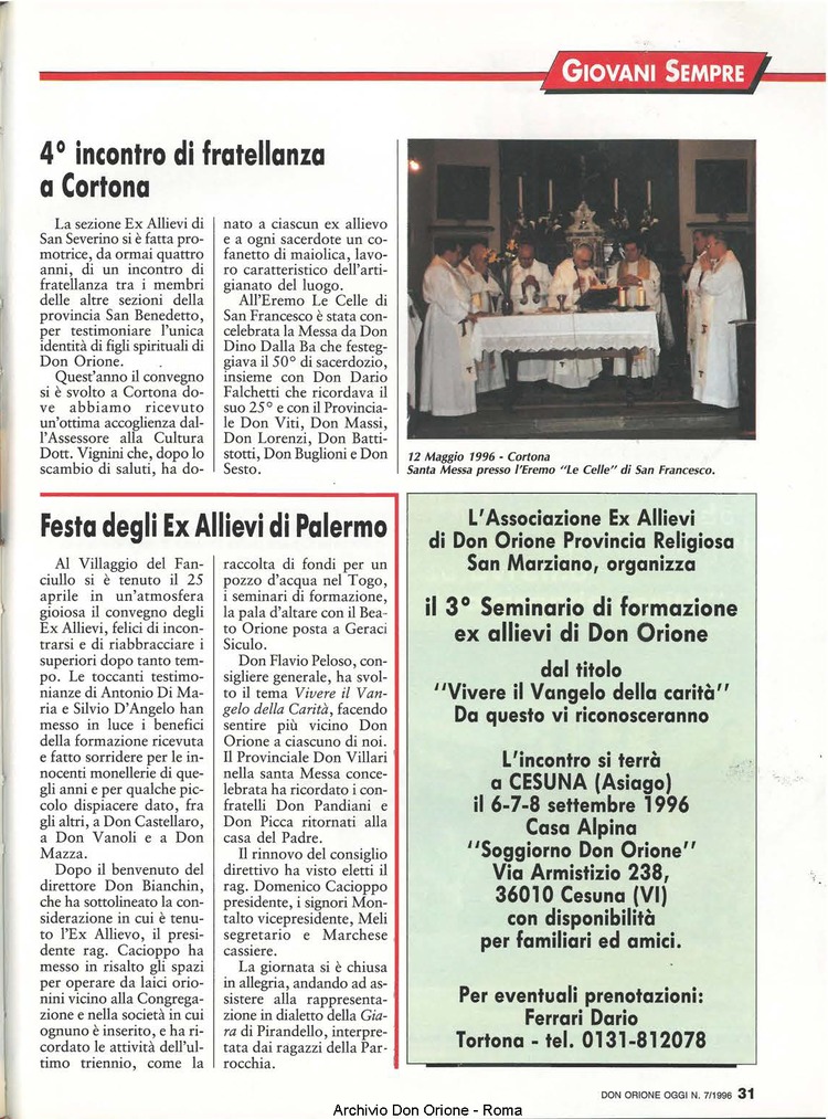 Don Orione oggi, 1996, 07, pagina 31