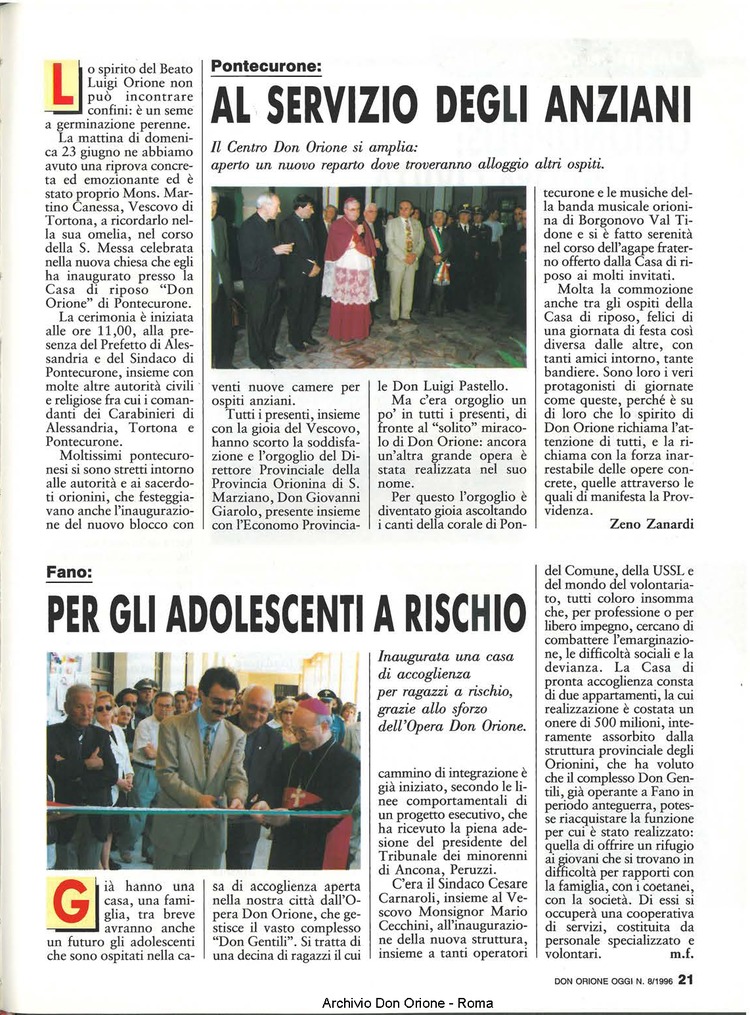 Don Orione oggi, 1996, 08, pagina 21