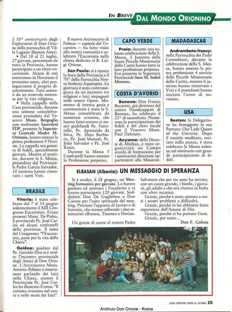 Don Orione oggi, 1996, 08, pagina 25
