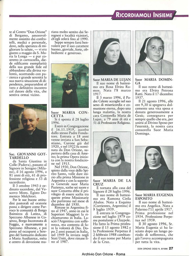 Don Orione oggi, 1996, 08, pagina 27