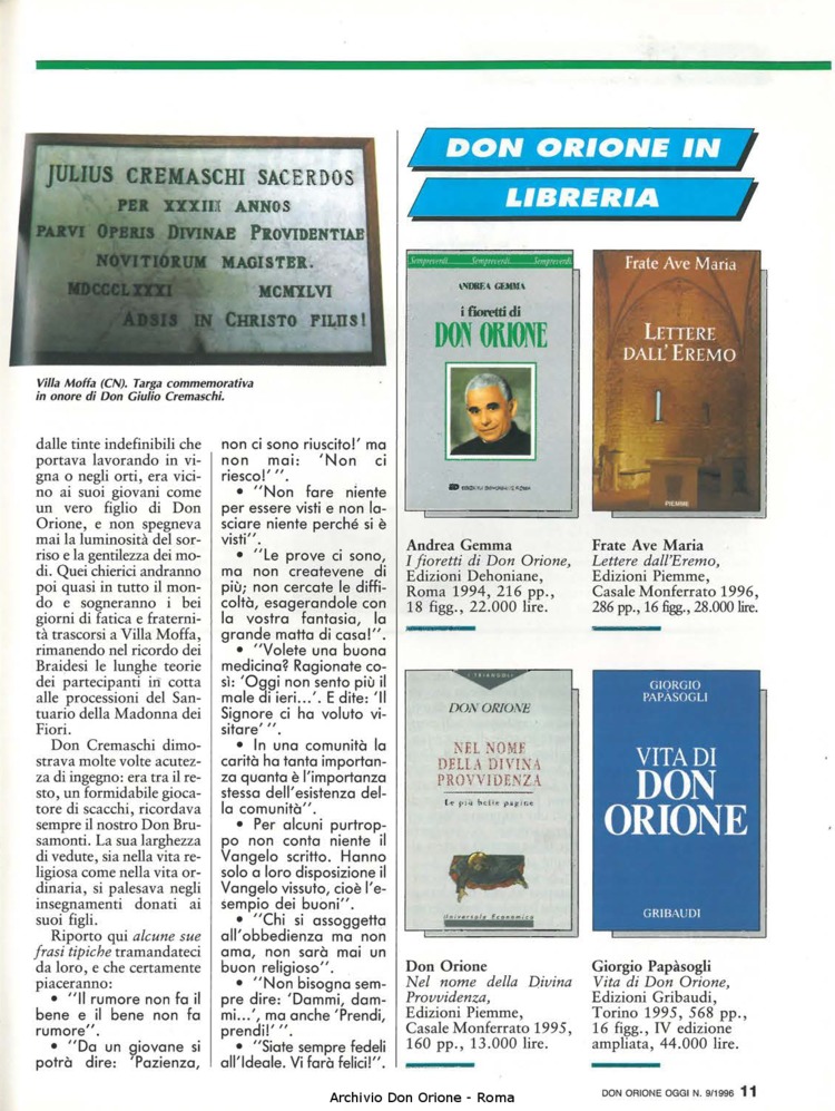 Don Orione oggi, 1996, 09, pagina 11