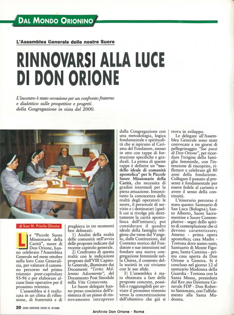Don Orione oggi, 1996, 09, pagina 20