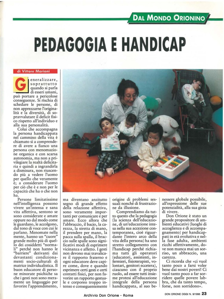 Don Orione oggi, 1996, 09, pagina 23