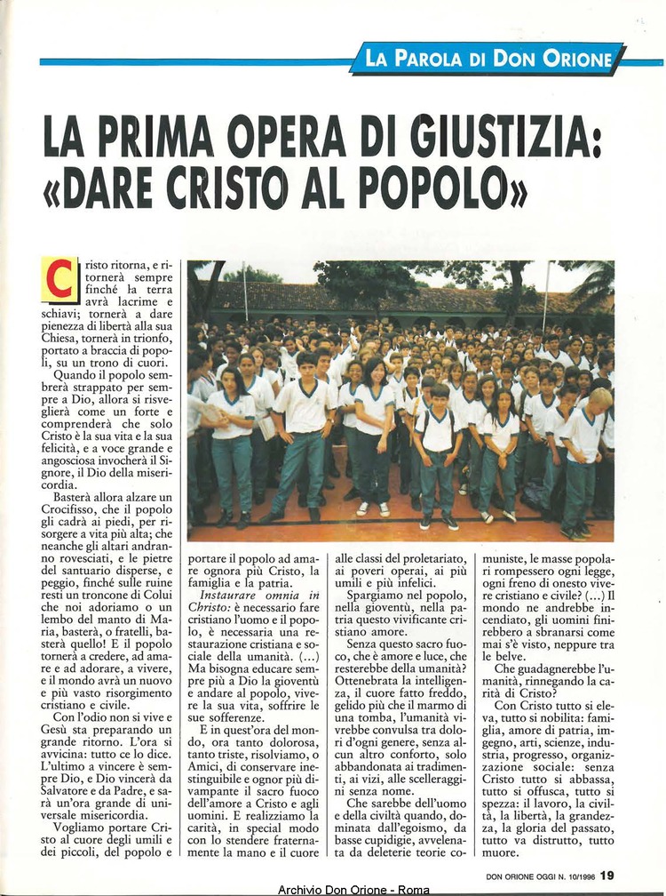 Don Orione oggi, 1996, 10, pagina 19