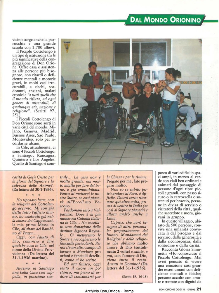 Don Orione oggi, 1996, 10, pagina 21