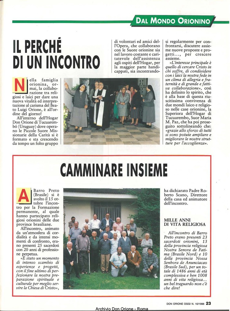 Don Orione oggi, 1996, 10, pagina 23