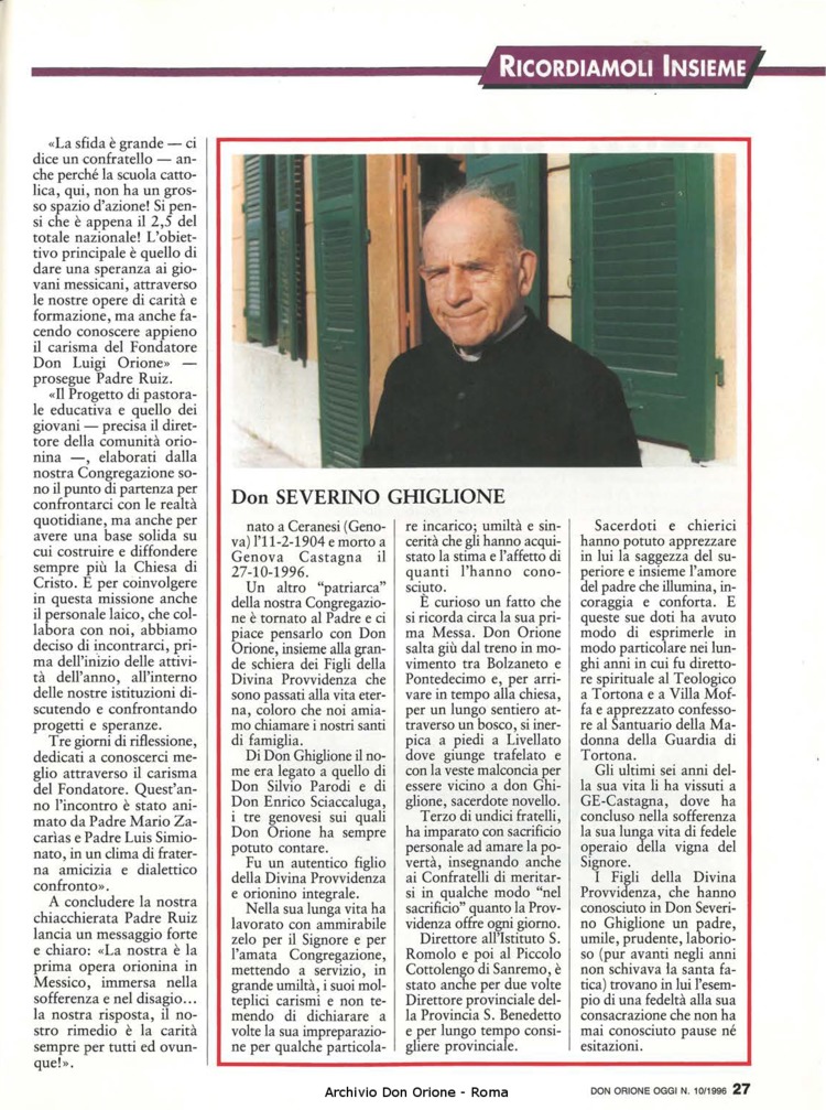 Don Orione oggi, 1996, 10, pagina 27