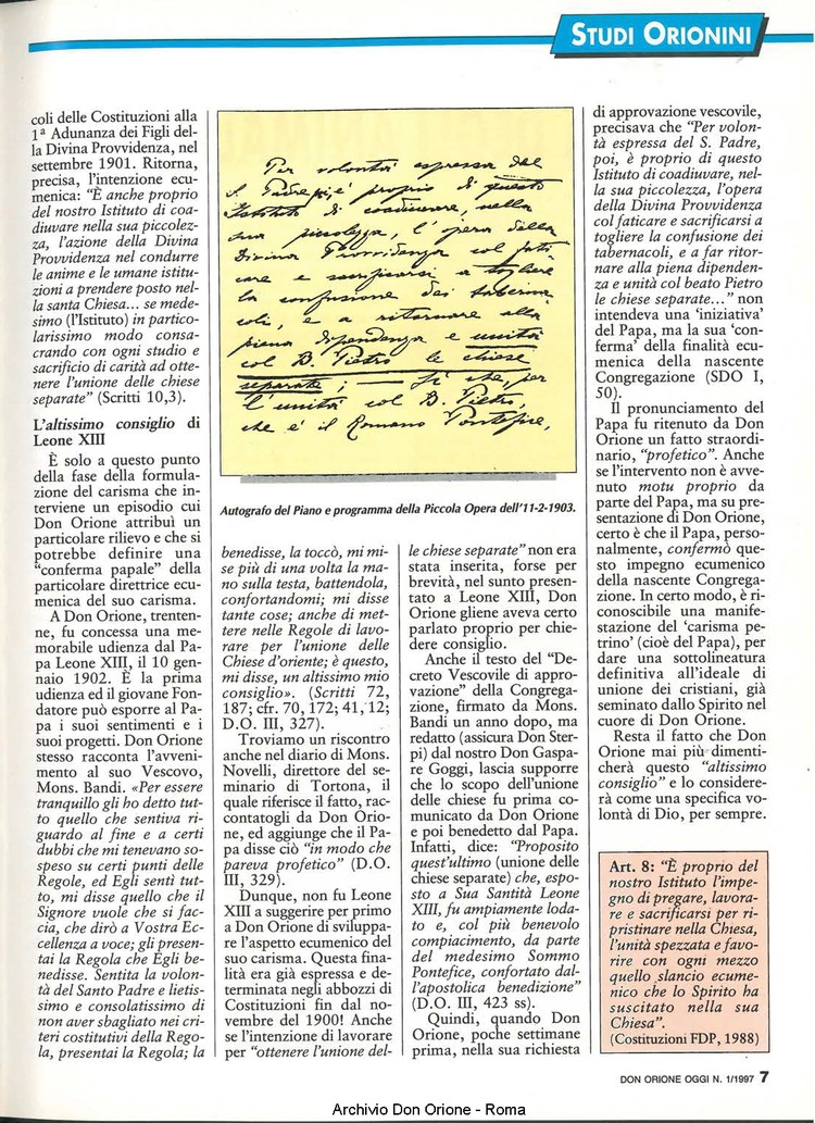 Don Orione oggi, 1997, 01, pagina 7