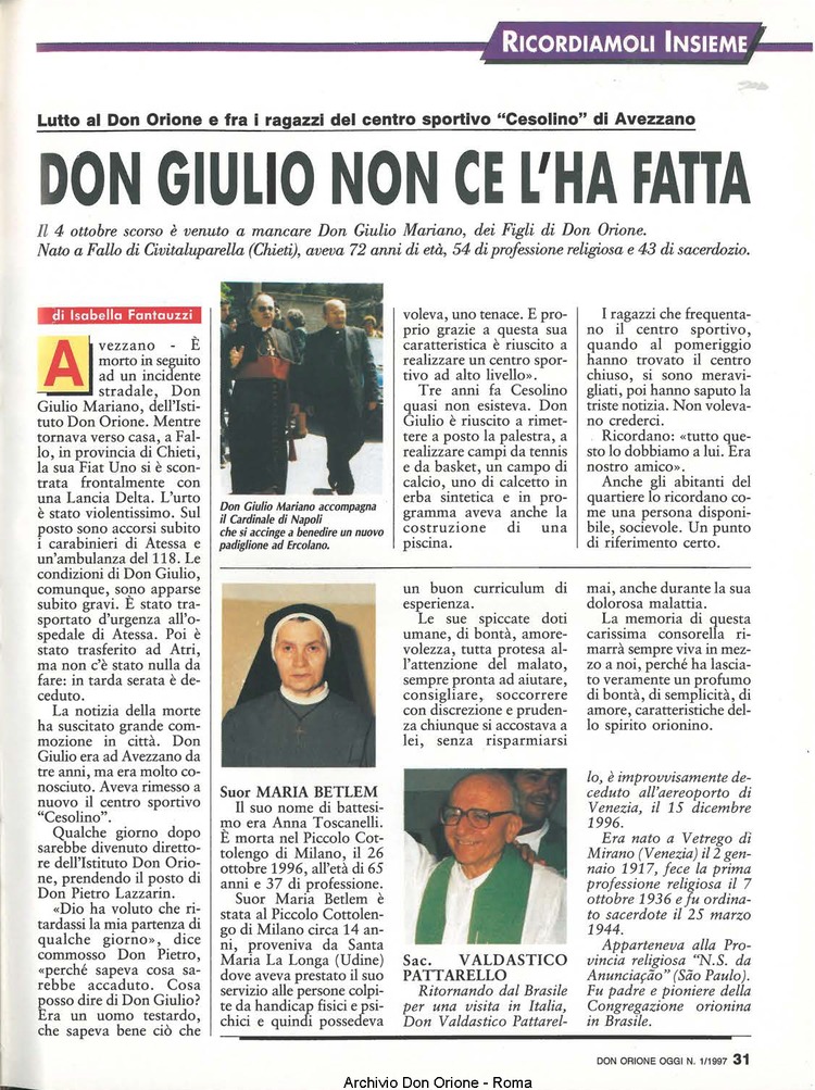 Don Orione oggi, 1997, 01, pagina 31