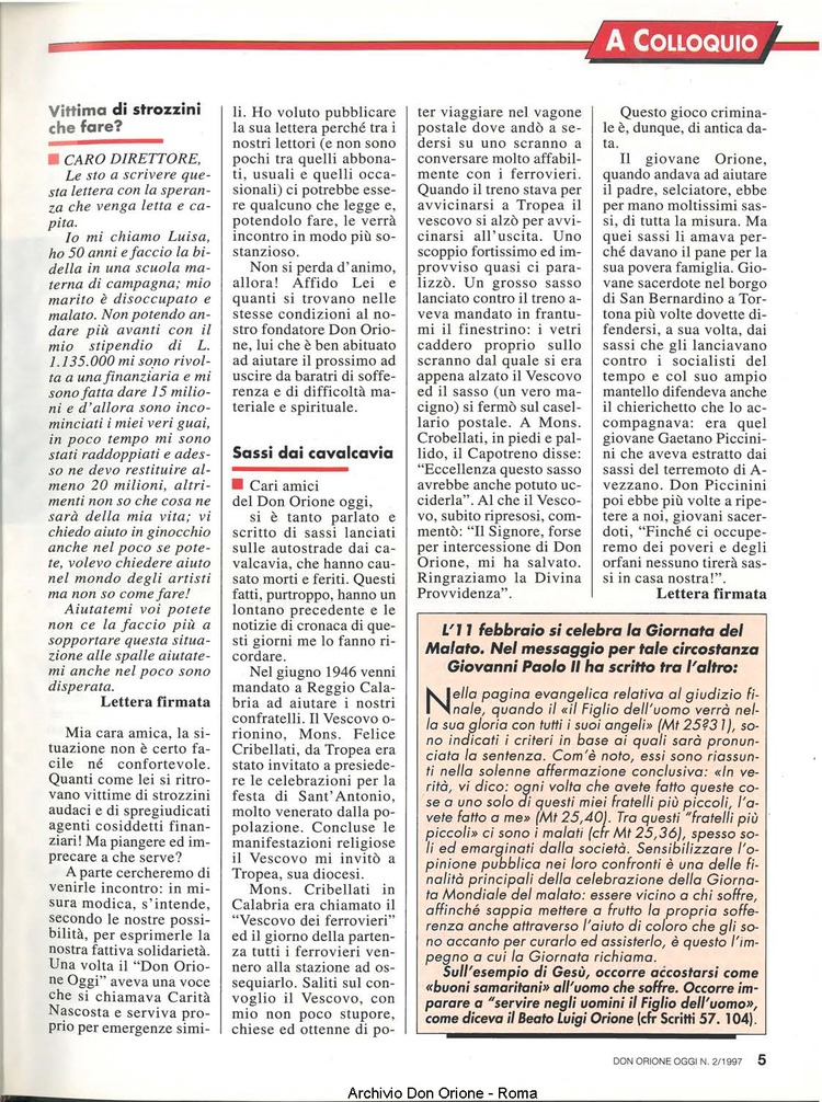Don Orione oggi, 1997, 02, pagina 5