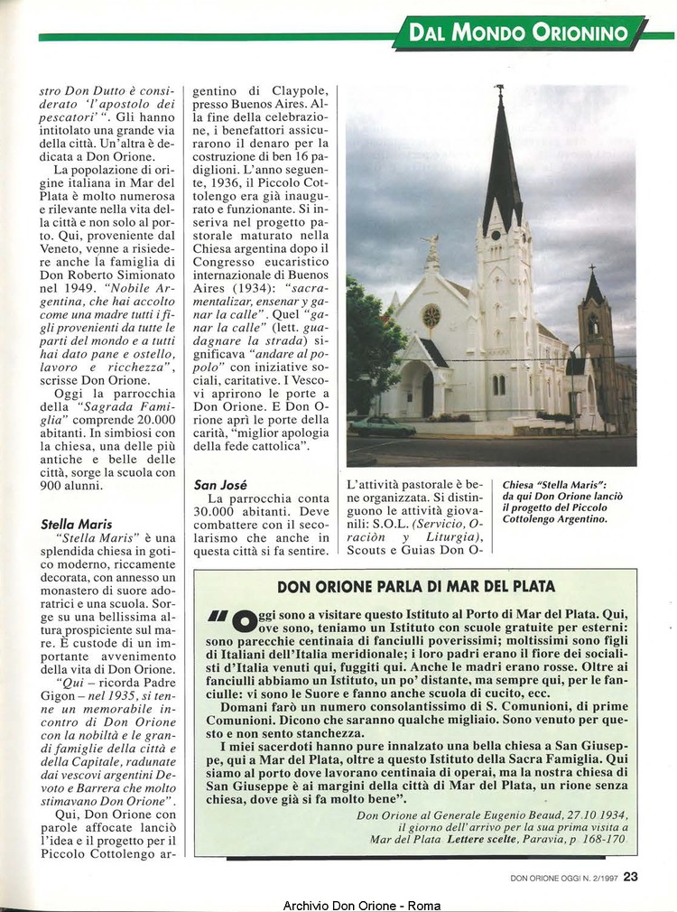 Don Orione oggi, 1997, 02, pagina 23