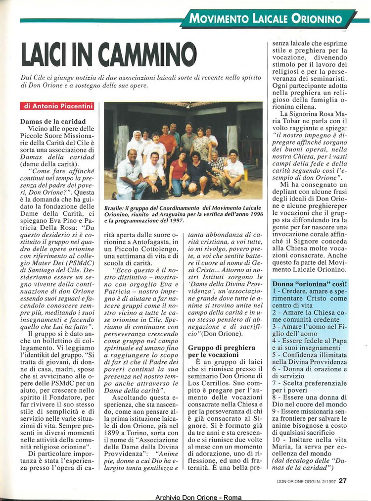 Don Orione oggi, 1997, 02, pagina 27