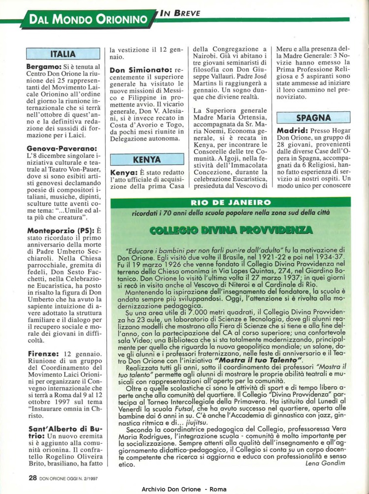 Don Orione oggi, 1997, 02, pagina 28