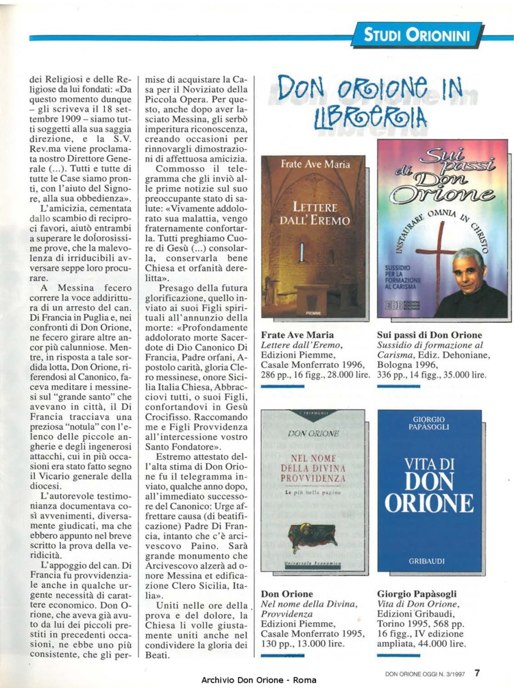 Don Orione oggi, 1997, 03, pagina 7