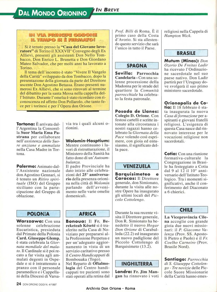 Don Orione oggi, 1997, 04, pagina 24
