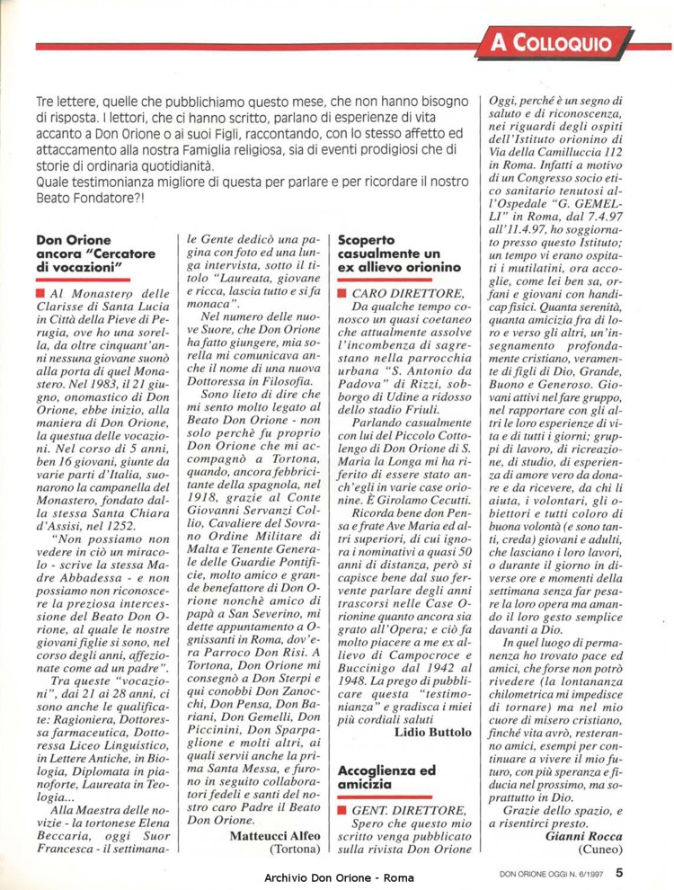 Don Orione oggi, 1997, 06, pagina 5