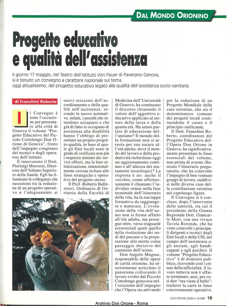 Don Orione oggi, 1997, 06, pagina 19