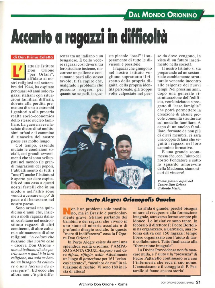 Don Orione oggi, 1997, 06, pagina 21