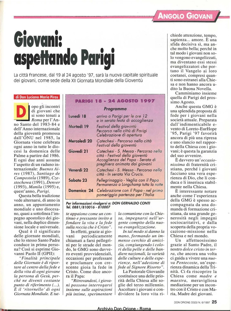 Don Orione oggi, 1997, 06, pagina 25