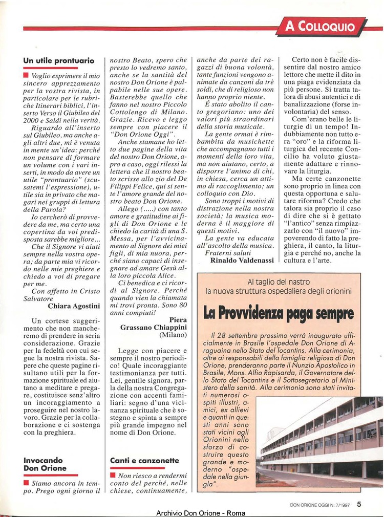 Don Orione oggi, 1997, 07, pagina 5