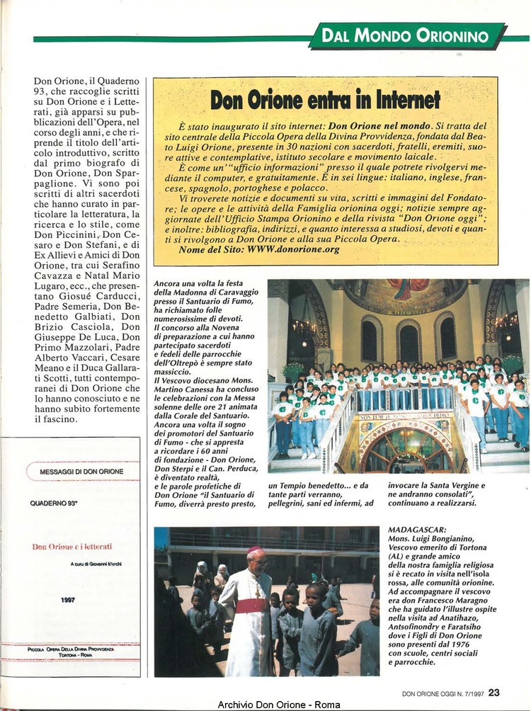 Don Orione oggi, 1997, 07, pagina 23