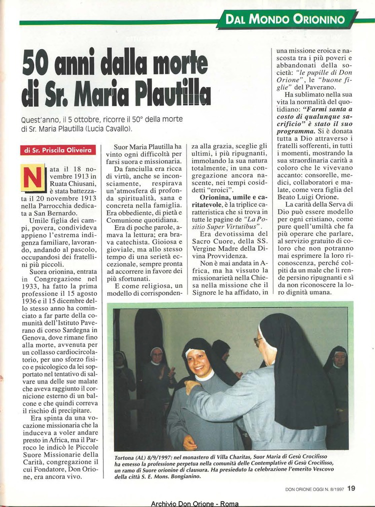 Don Orione oggi, 1997, 08, pagina 19