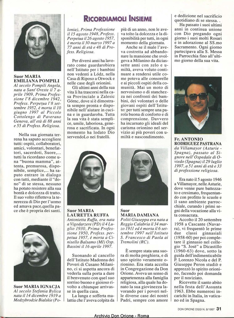 Don Orione oggi, 1997, 08, pagina 31