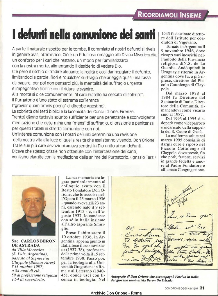 Don Orione oggi, 1997, 09, pagina 31