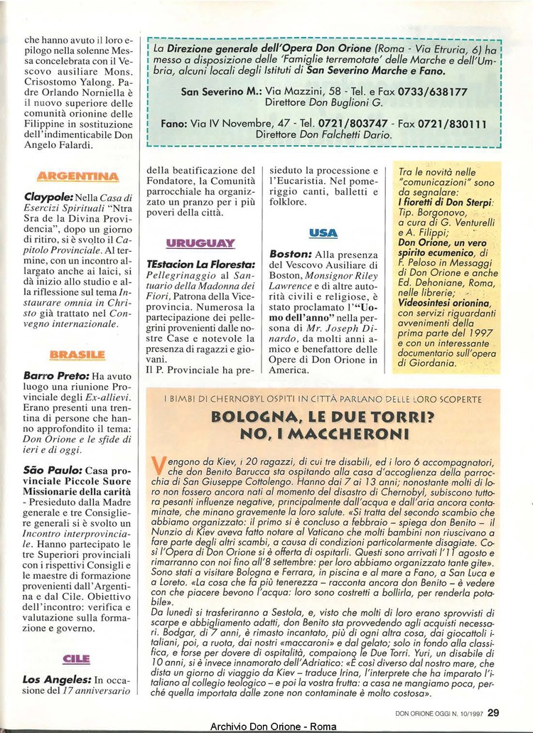 Don Orione oggi, 1997, 10, pagina 29