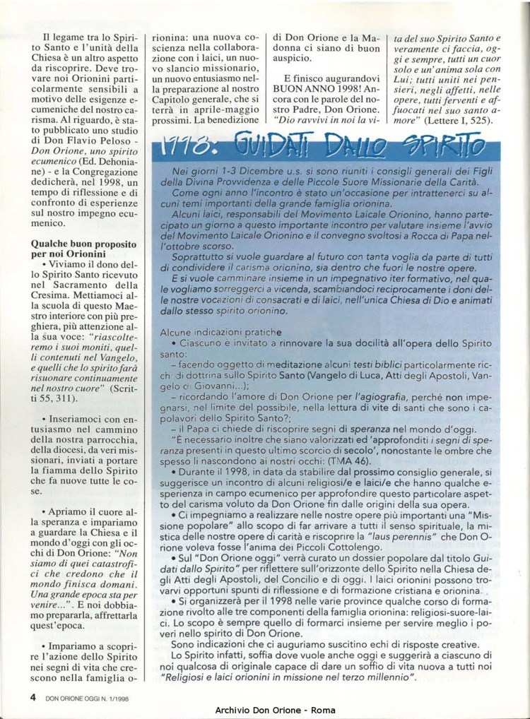 Don Orione oggi, 1998, 01, pagina 4