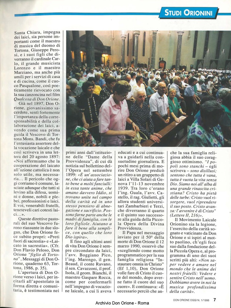 Don Orione oggi, 1998, 01, pagina 7