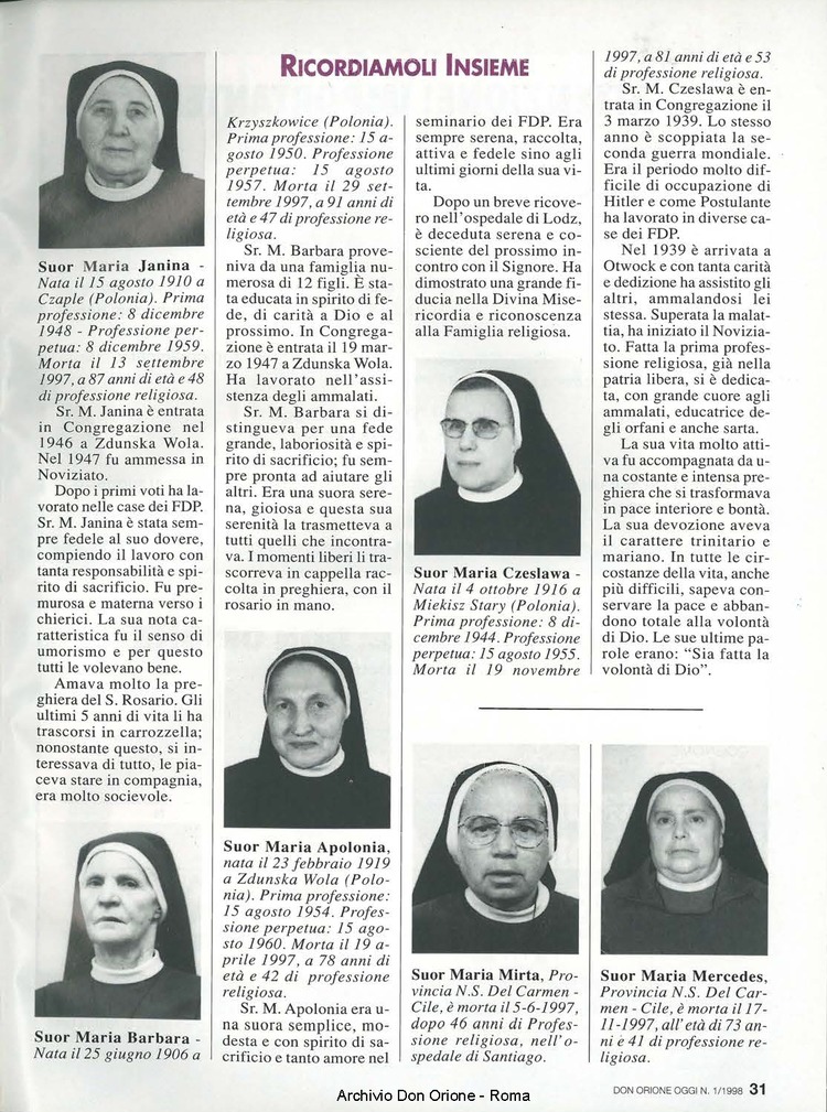 Don Orione oggi, 1998, 01, pagina 31