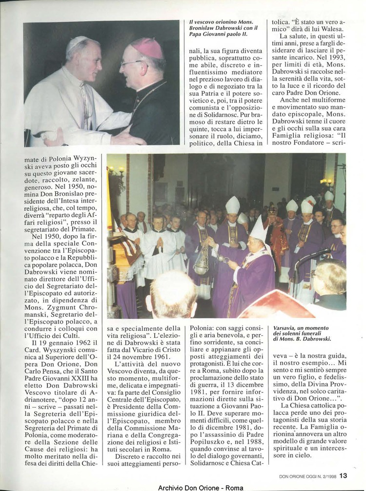 Don Orione oggi, 1998, 02, pagina 13