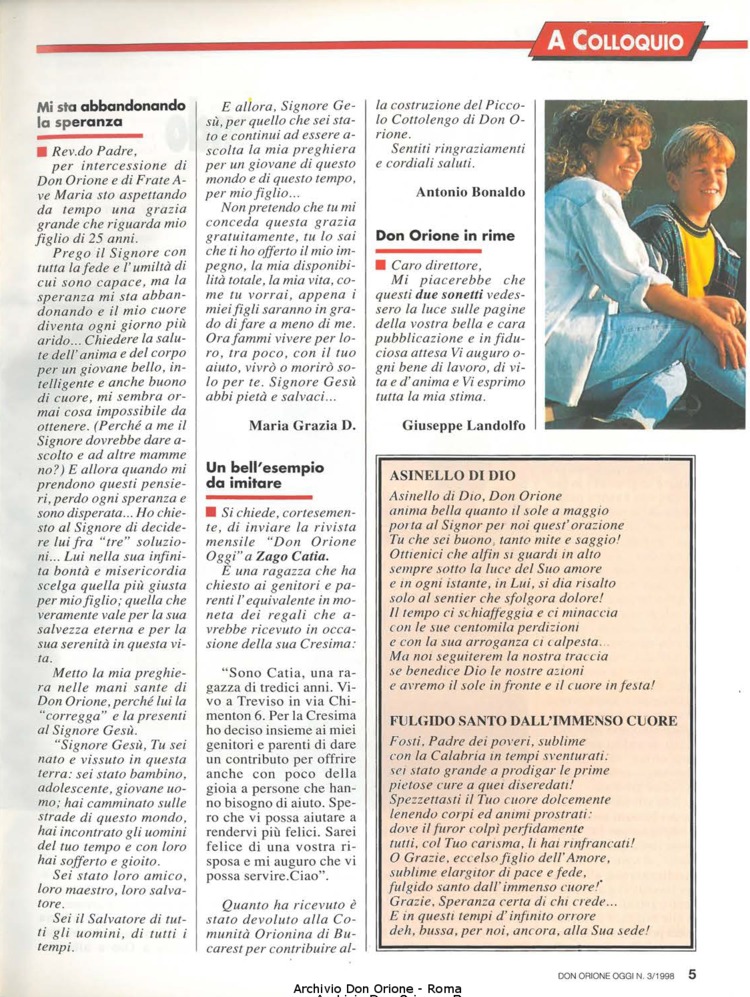 Don Orione oggi, 1998, 03, pagina 5