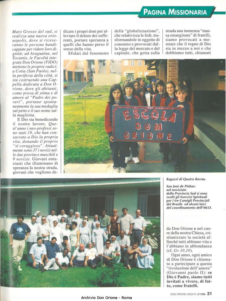 Don Orione oggi, 1998, 03, pagina 21