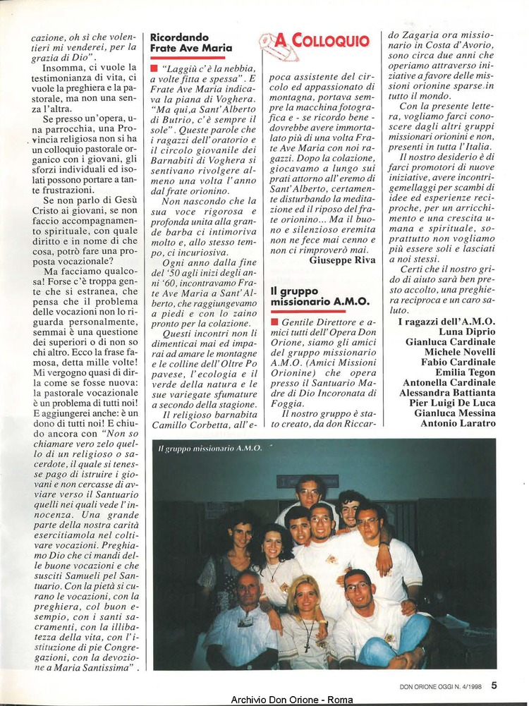 Don Orione oggi, 1998, 04, pagina 5