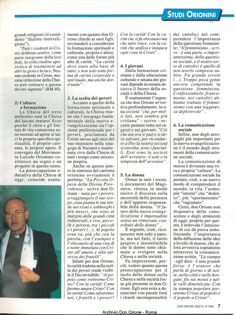 Don Orione oggi, 1998, 04, pagina 7