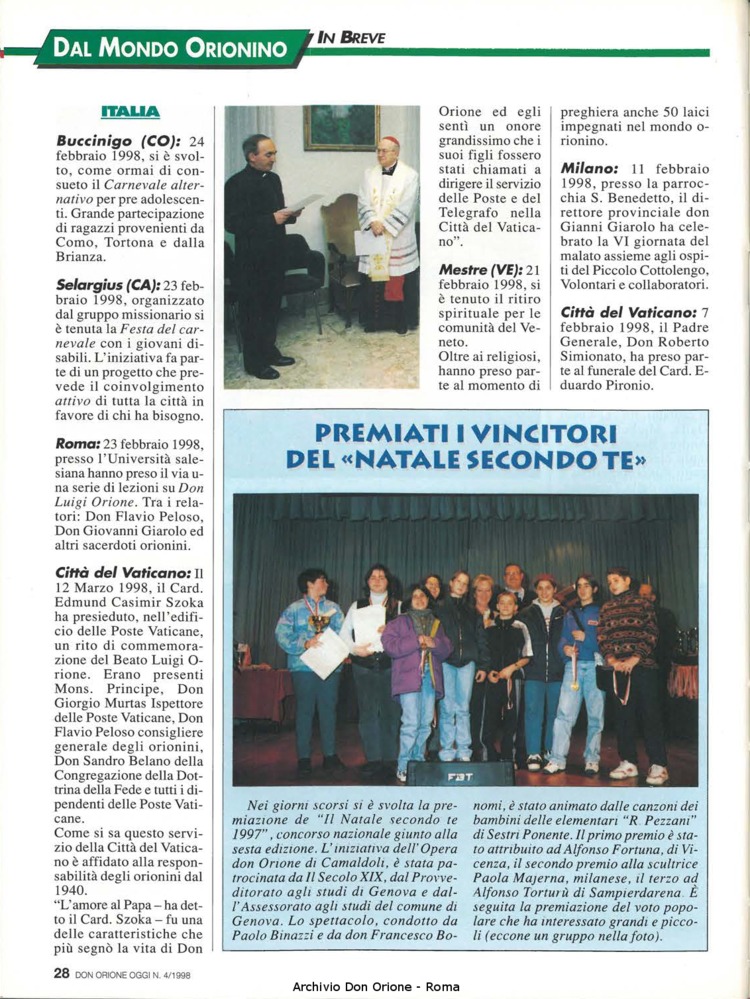 Don Orione oggi, 1998, 04, pagina 28