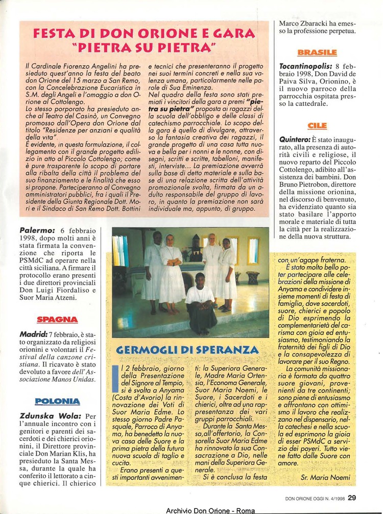 Don Orione oggi, 1998, 04, pagina 29