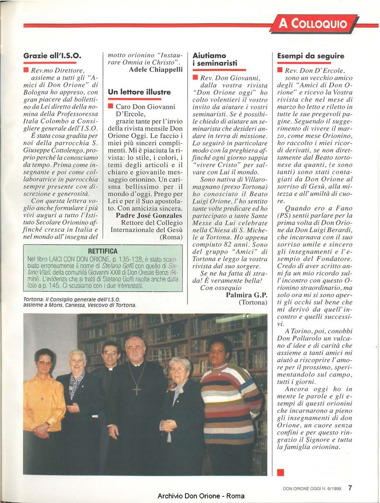 Don Orione oggi, 1998, 06, pagina 7