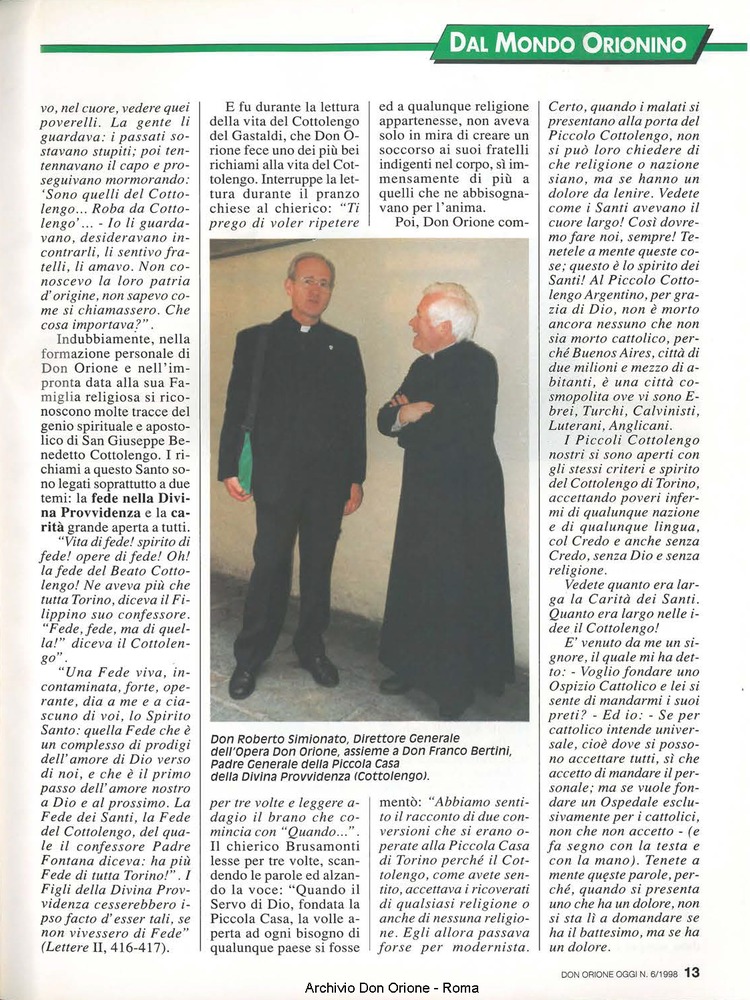 Don Orione oggi, 1998, 06, pagina 13
