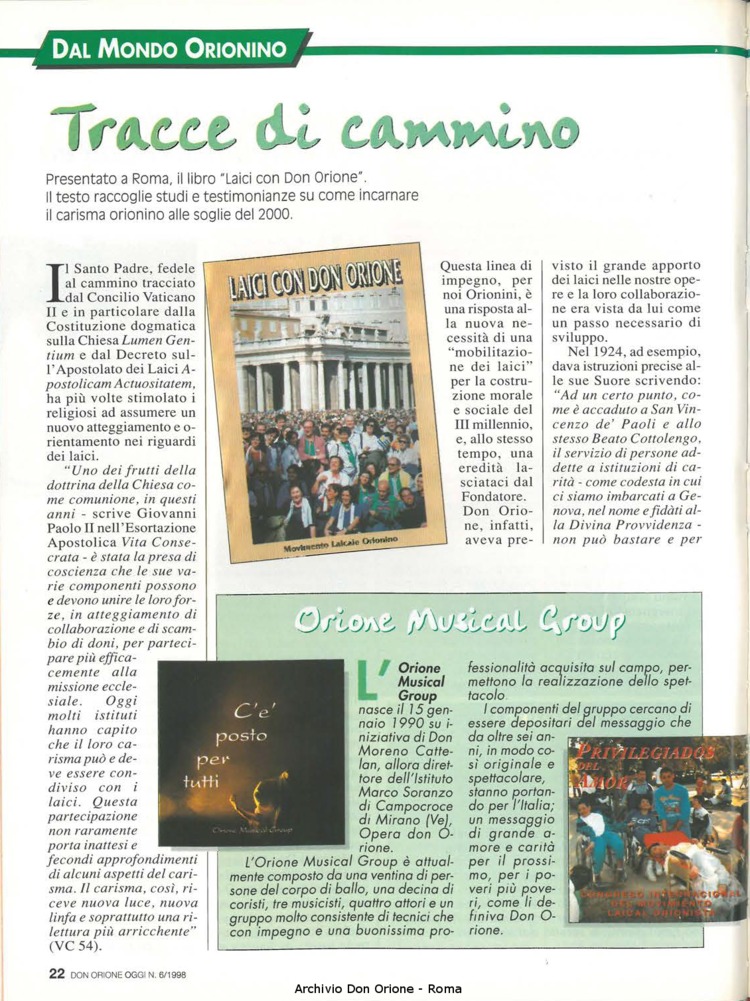 Don Orione oggi, 1998, 06, pagina 22