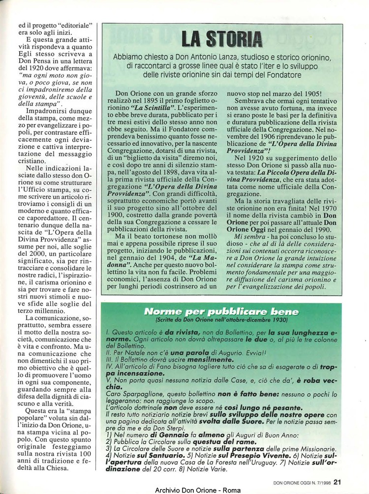Don Orione oggi, 1998, 07, pagina 21