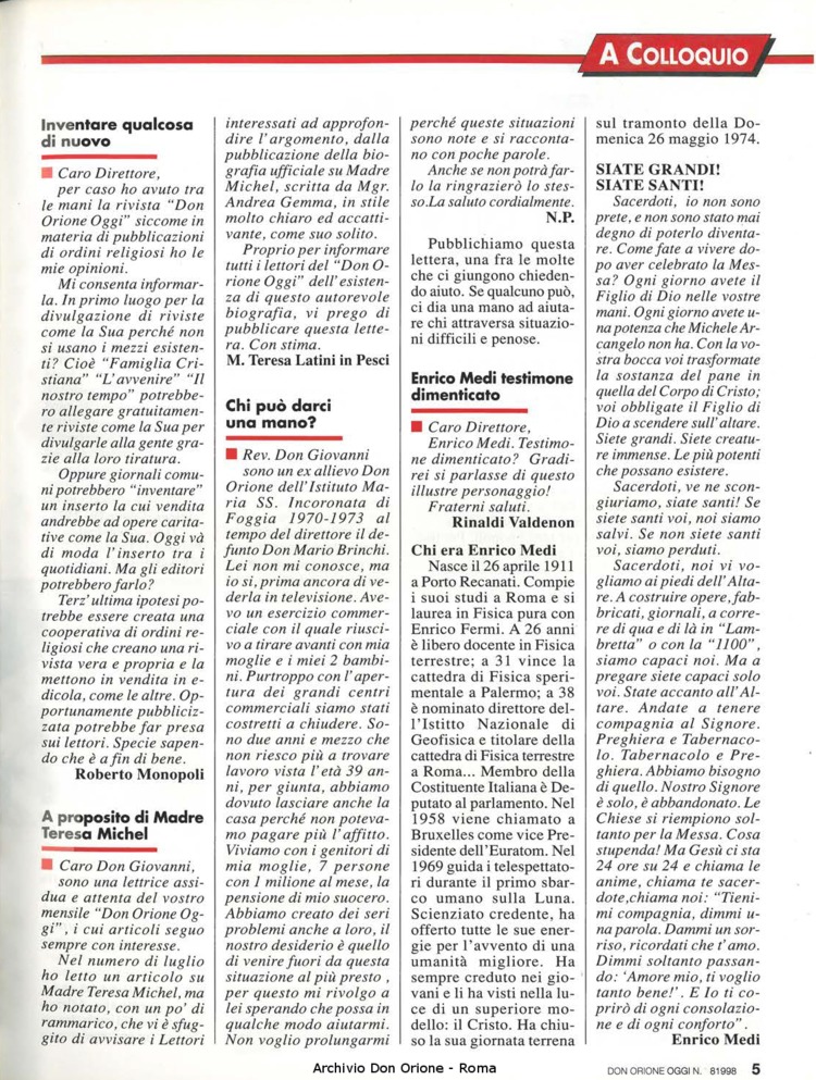 Don Orione oggi, 1998, 08, pagina 5