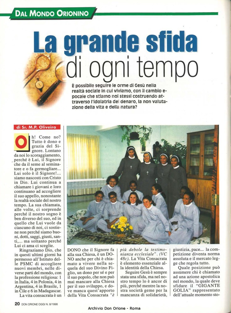 Don Orione oggi, 1998, 08, pagina 20