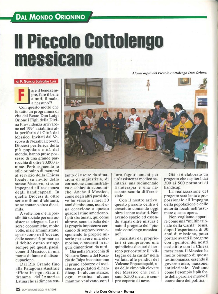 Don Orione oggi, 1998, 08, pagina 22