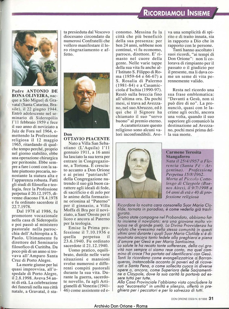 Don Orione oggi, 1998, 08, pagina 31