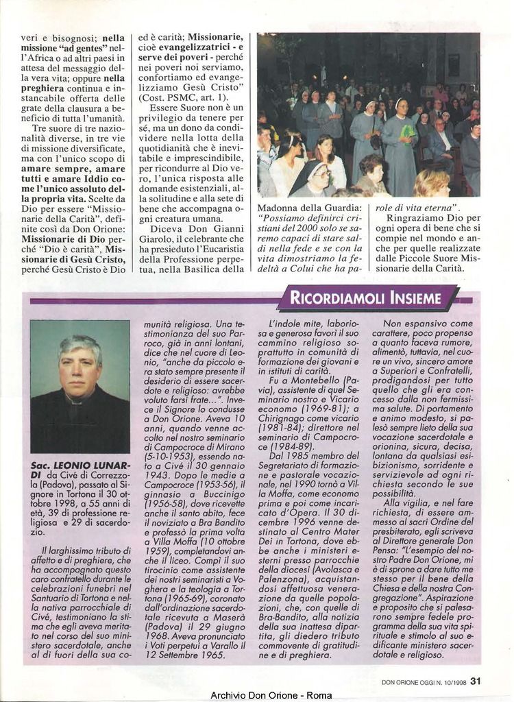 Don Orione oggi, 1998, 10, pagina 31