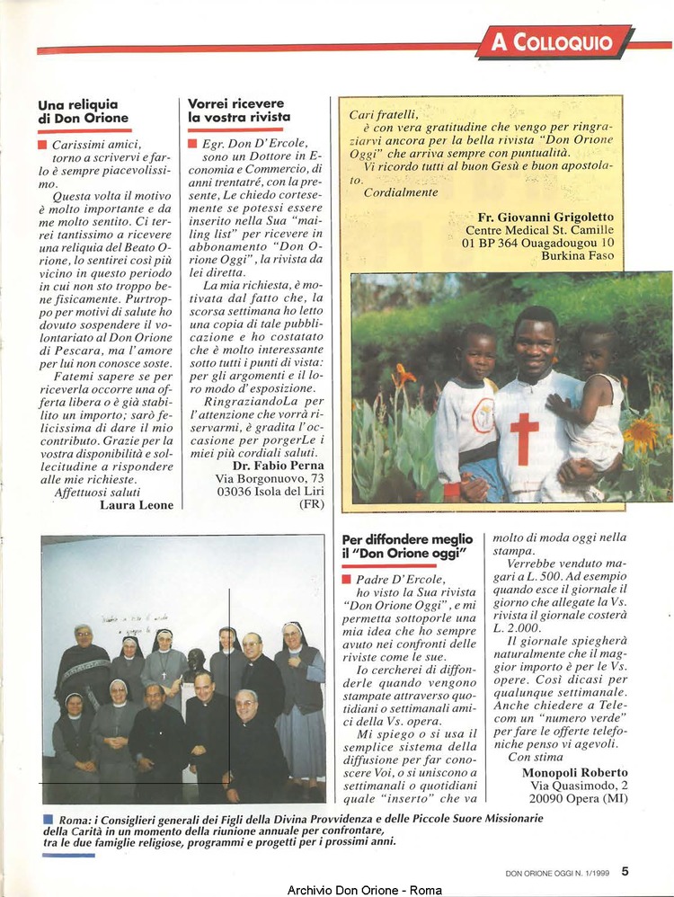 Don Orione oggi, 1999, 01, pagina 5